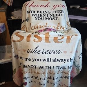 Heartfelt Sister Cream Throw Blanket